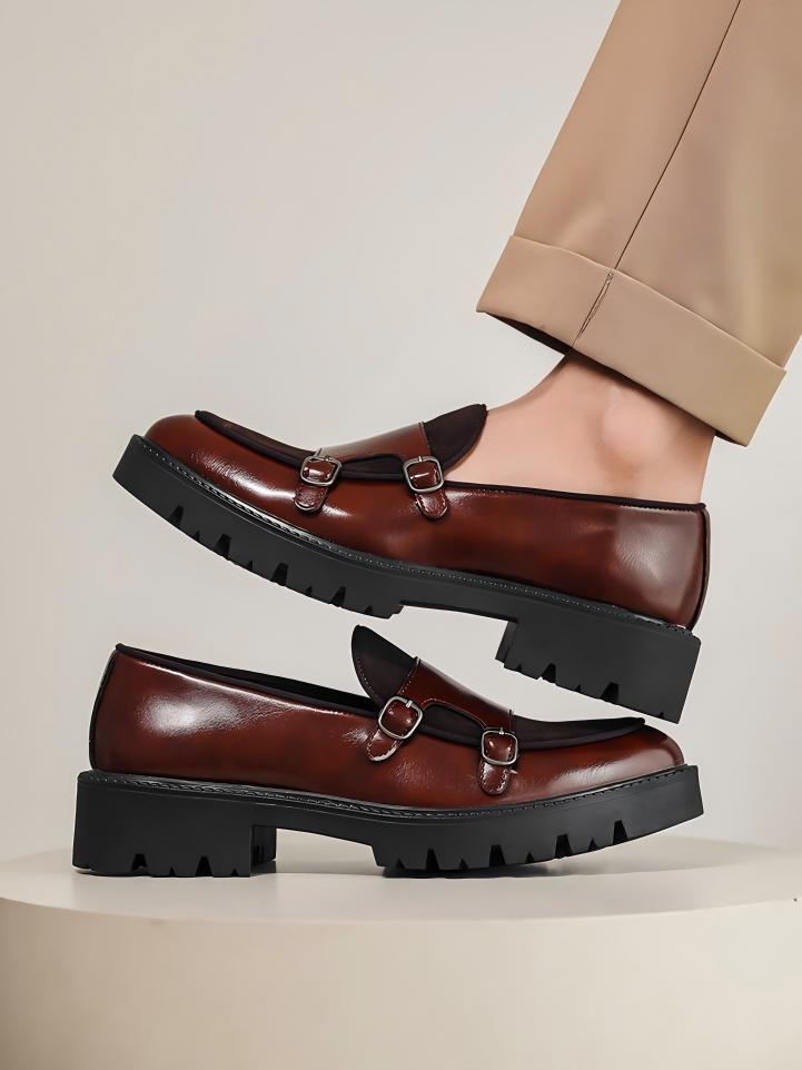 Patchwork Platform Slip-on Loafers