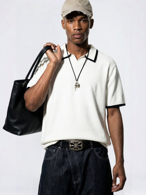 Old Money Style Color-blocked Leisure Polo Shirts