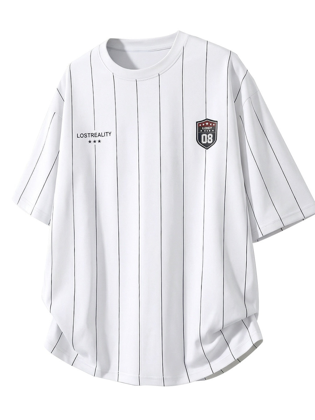 Printed Color-blocked Stripes Sports Loose-fit T-shirts