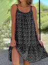 Floral Print Large Skirt Camisoles Mini&Short Dresses