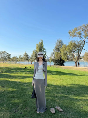 Korean Style Slim-fit Bodycon Two-piece Set
