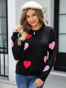 Valentinstags-Strickpullover mit Farbblockmuster