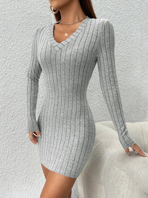 Liber Summer Women's V-neck Knitted Mini&Short Dresses