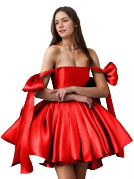 Strapless Satin Evening Dress