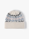 Gestreifte Jacquard-Mütze mit Umschlag, dick gestrickte Wintermütze, mit Thermofleece gefüttert, Einheitsgröße