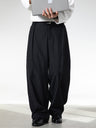 Micro-wrinkle Skin Adjustable Belt Straight-fit Dress Pants