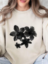 Flower Head Printed Sweatshirt
