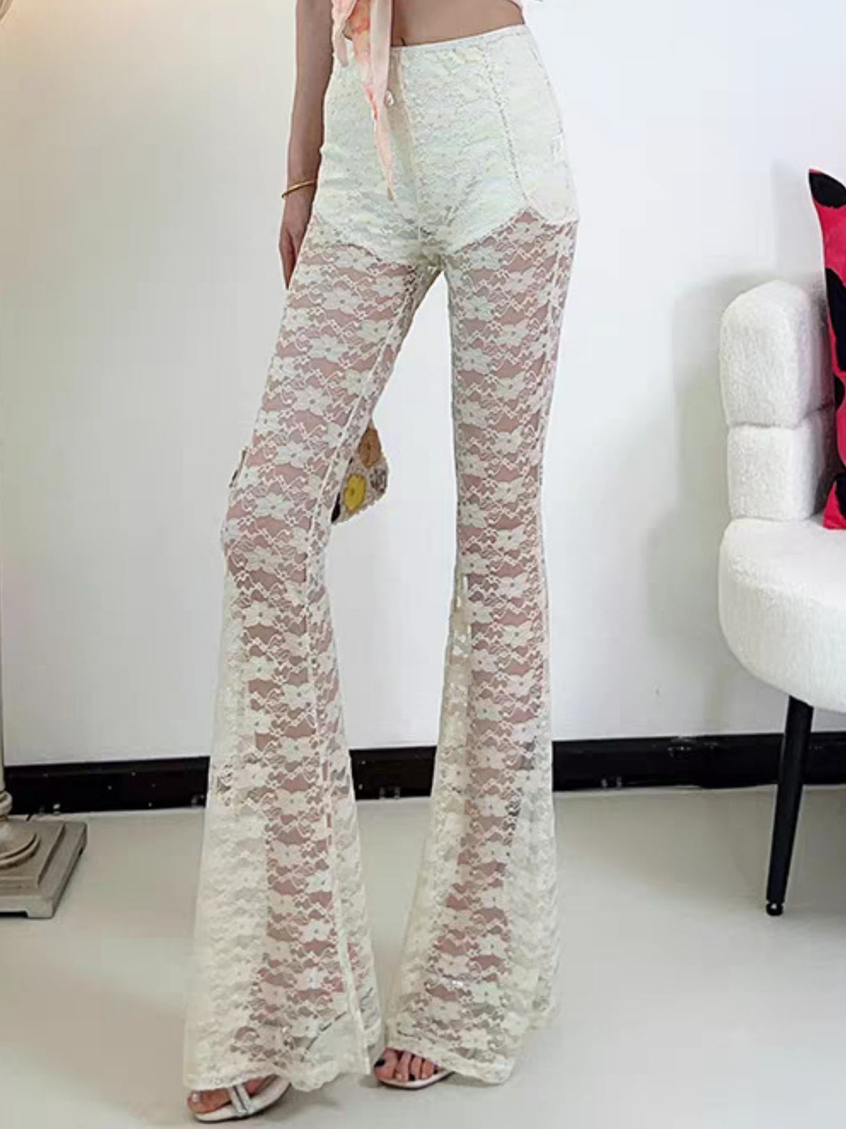 Lace See-through Sexy Mesh High-elasticity Trousers