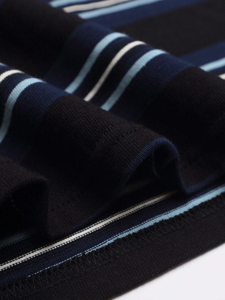 Navy Blue Striped Polo Shirts
