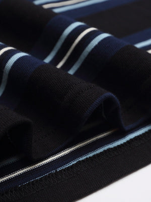 Navy Blue Striped Polo Shirts