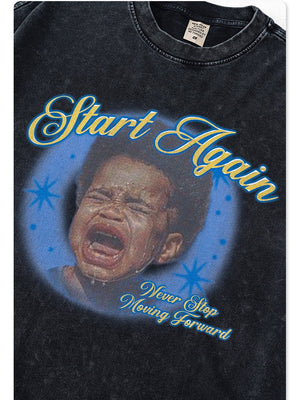 Rockband-T-Shirts mit Wasserwäsche, lockerer Passform