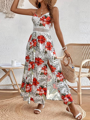 Floral Print Bohemia Chiffon Camisole Maxi Dresses