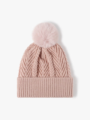 Bonnet à pompon jacquard, bonnet d'hiver en maille épaisse, doublure polaire chaude, taille unique