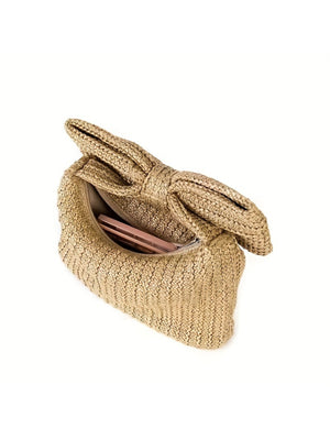 Vacation Straw Bow Clutch
