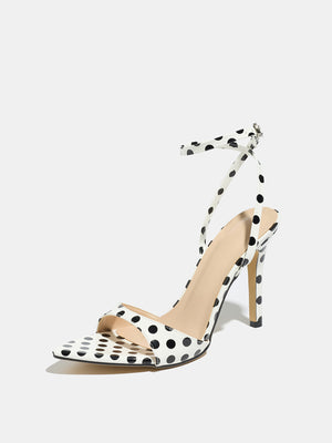 Black And White Polka Dot High-heeled Sandals
