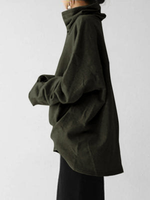 Hood Turtleneck Batwing Sleeves Loose Sweatshirts