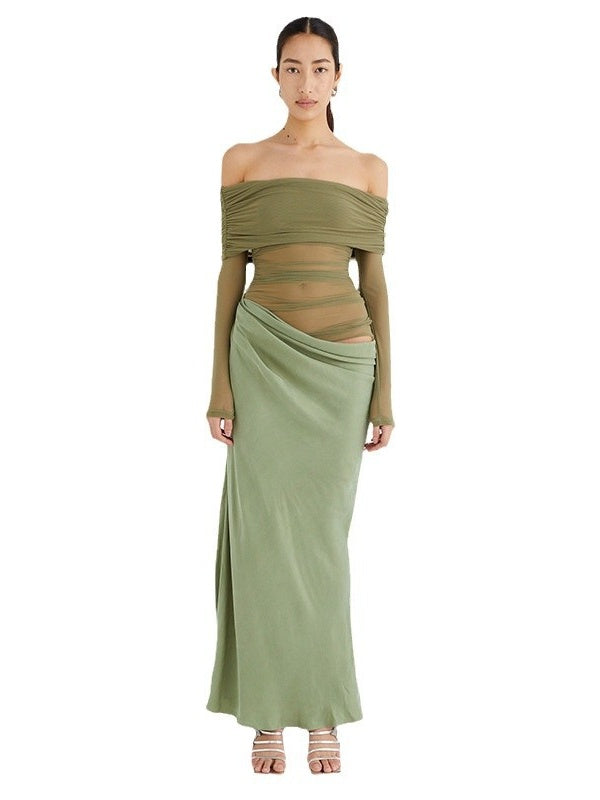 Liber Winter Women's Perspective Solid Color Maxi Dresses
