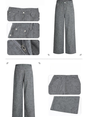 Retro Tie-dye Printed A-shaped Old Loose Floor-length Trousers