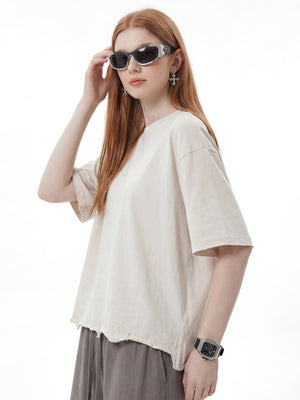Retro Loose-fit Wear And Tear Boxy T-shirts