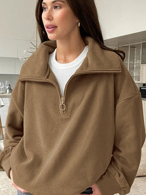 Pullover zip-up sweatshirt