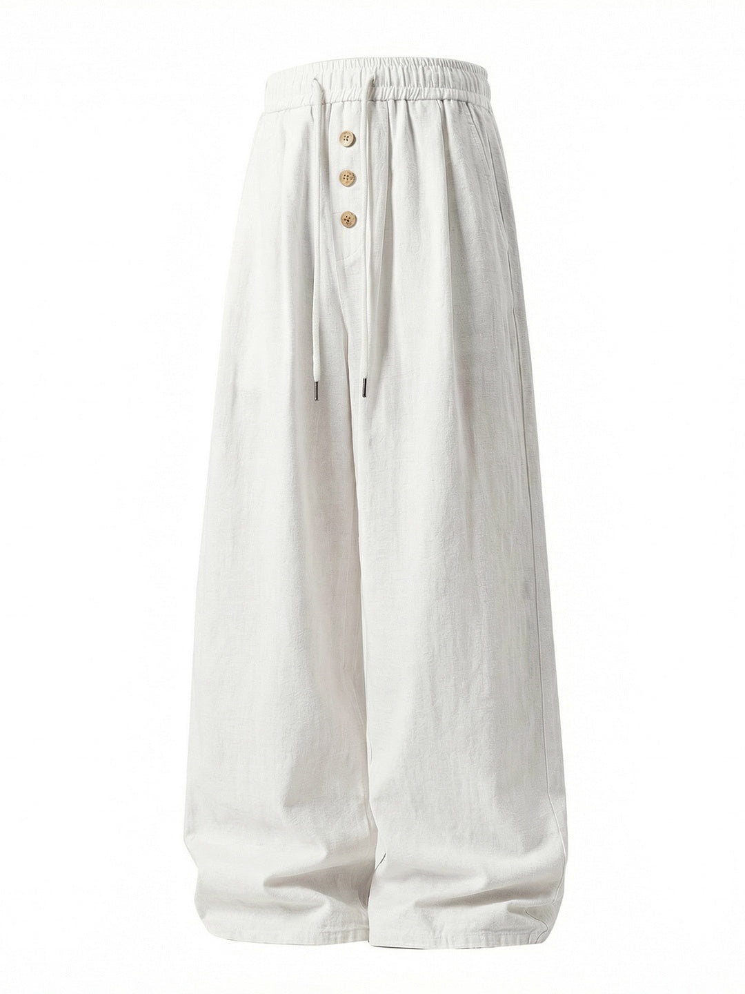 Imitation Cotton And Linen 3D Gathering Loose-fit Pants
