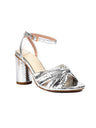 Brightly Colored Embossed High-heeled Sandals
