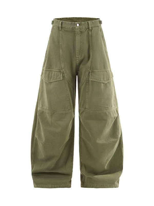 Liber Autumn Neutral wear Solid Color Cargo Trousers