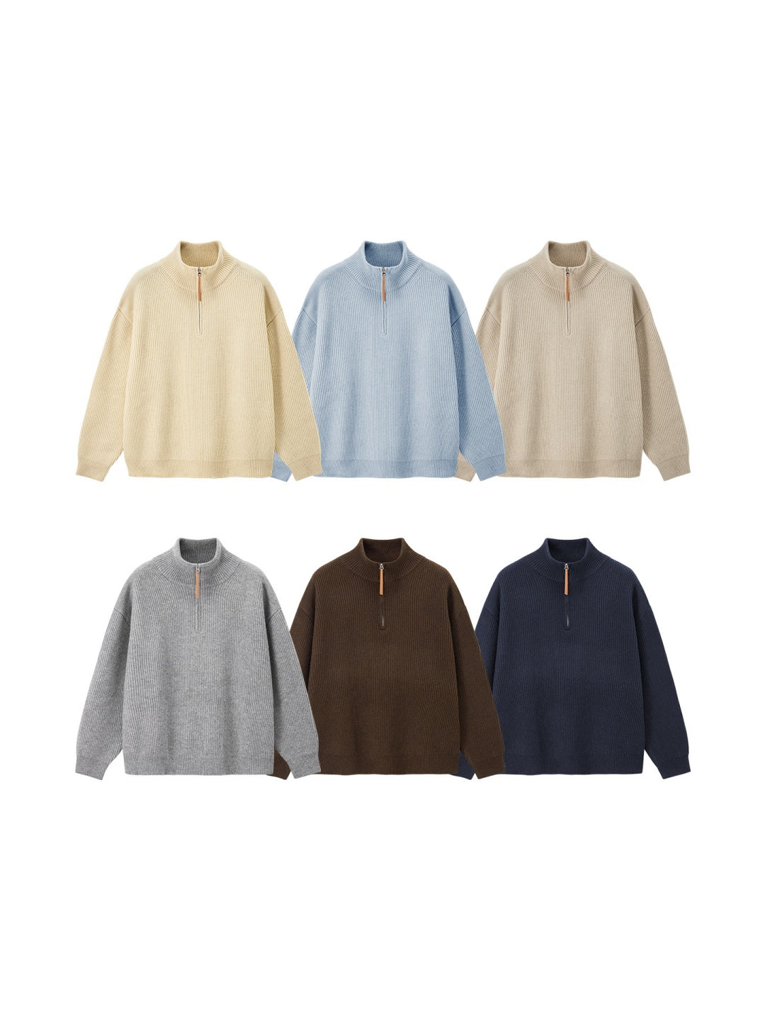 Half Zipper Turtleneck Old Money Style Sweaters