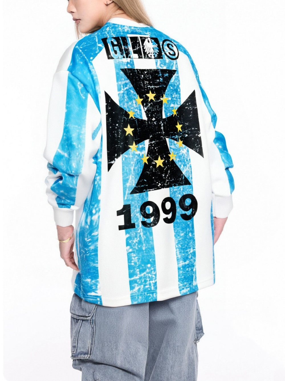 Mottled Stripes Cross T-shirts