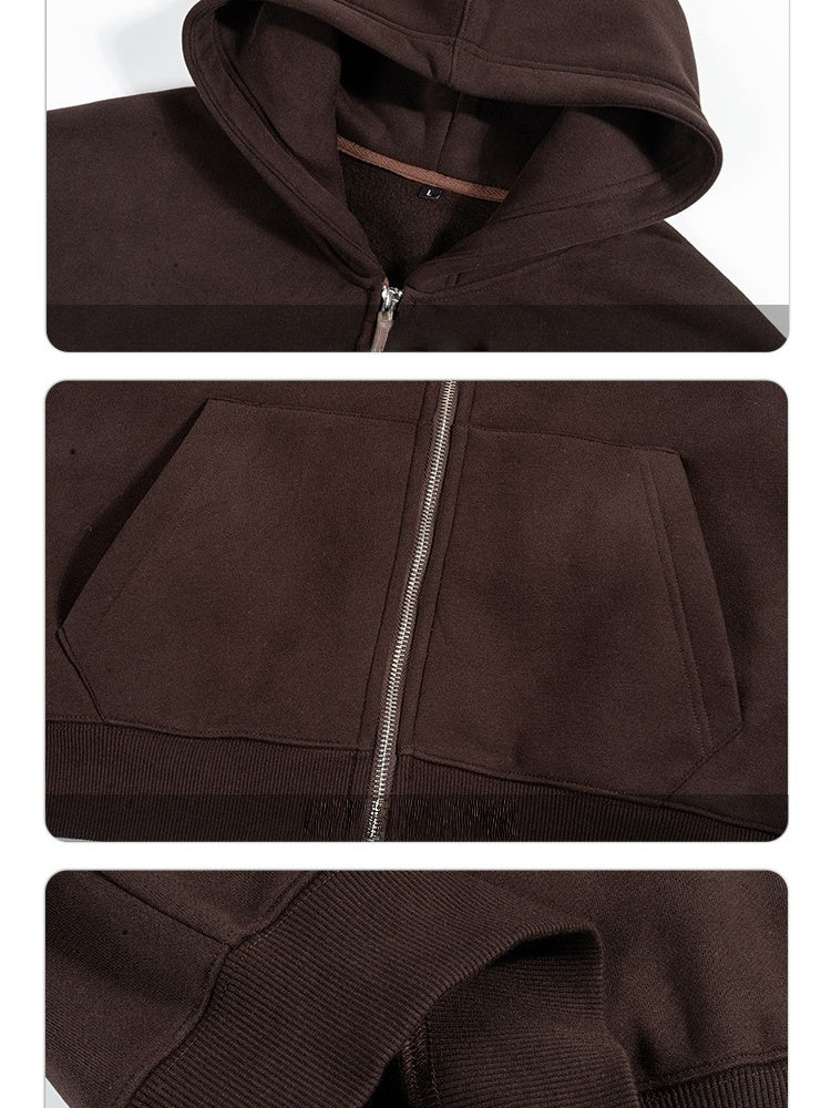 Casual Style Loose Short Style Zipper Hoodies