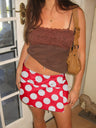 Polka Dots Irregular Splicing Corn High-waisted Short Skirt