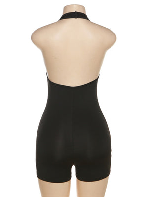 Deep V Halter Neck And Backless Exercise Yoga Fitness Jumpsuits&Bodysuits