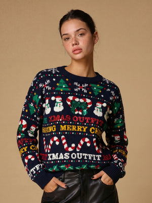 Christmas Patterns Headgear Sequins Sweaters