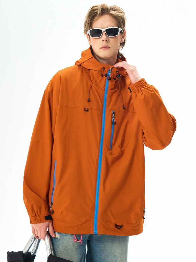 Outdoor Water Proof Loose All-match Hooded Sports Jacket