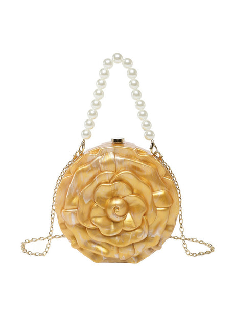 Flower-shaped Round Evening Shoulder Bag