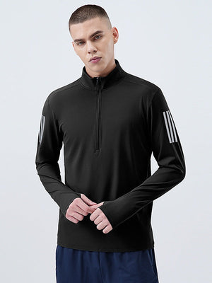 Fitness High Elasticity Quick-drying Long Sleeve Running Cycling Train Stand Collar Half Zipper Sweatshirts