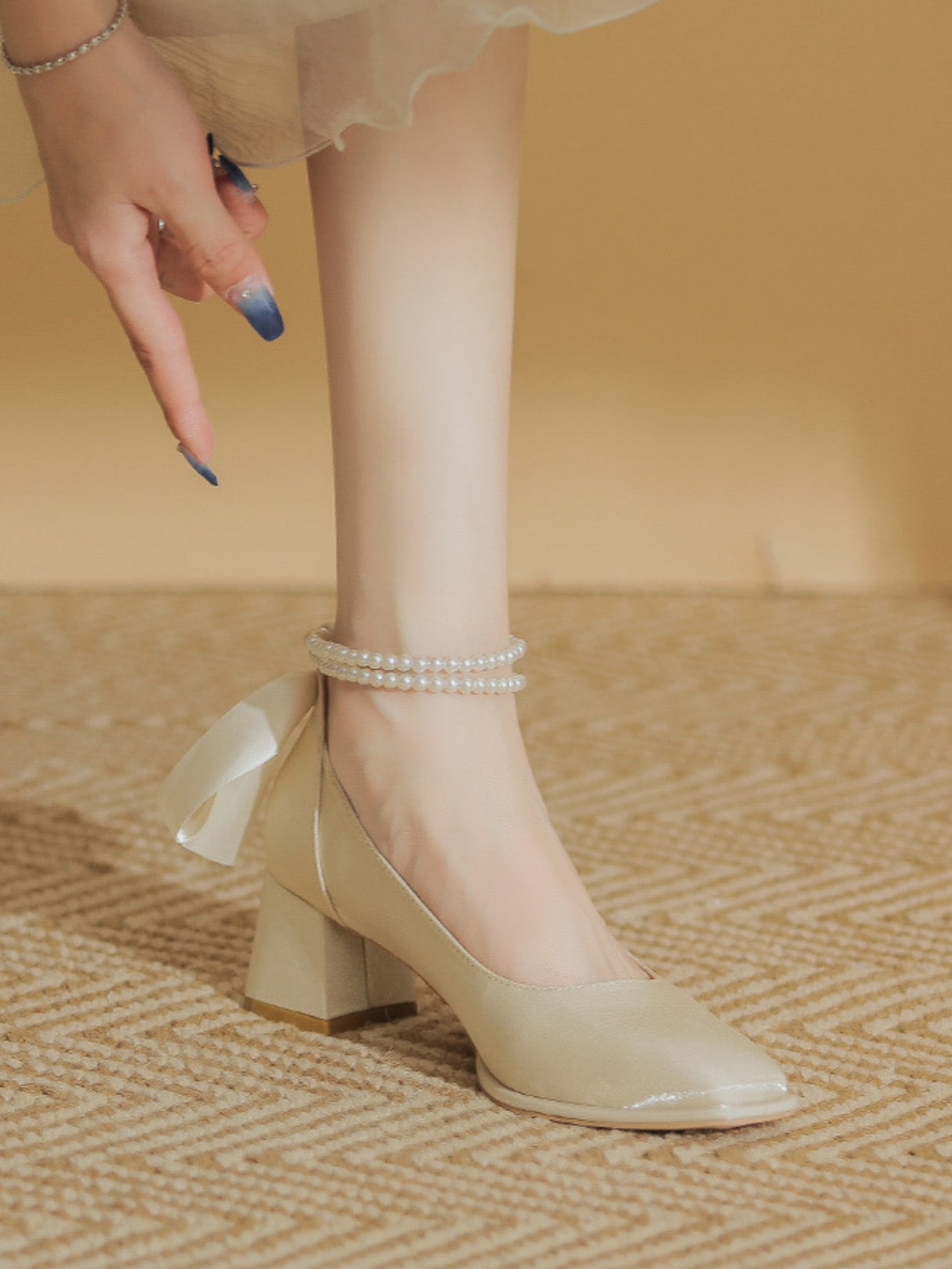 Bow-tie Satin High Heels