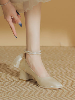 Bow-tie Satin High Heels