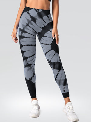 Seamless Tie-dye Jacquard High-waisted Hip Lift Exercise And Fitness Yoga Pants