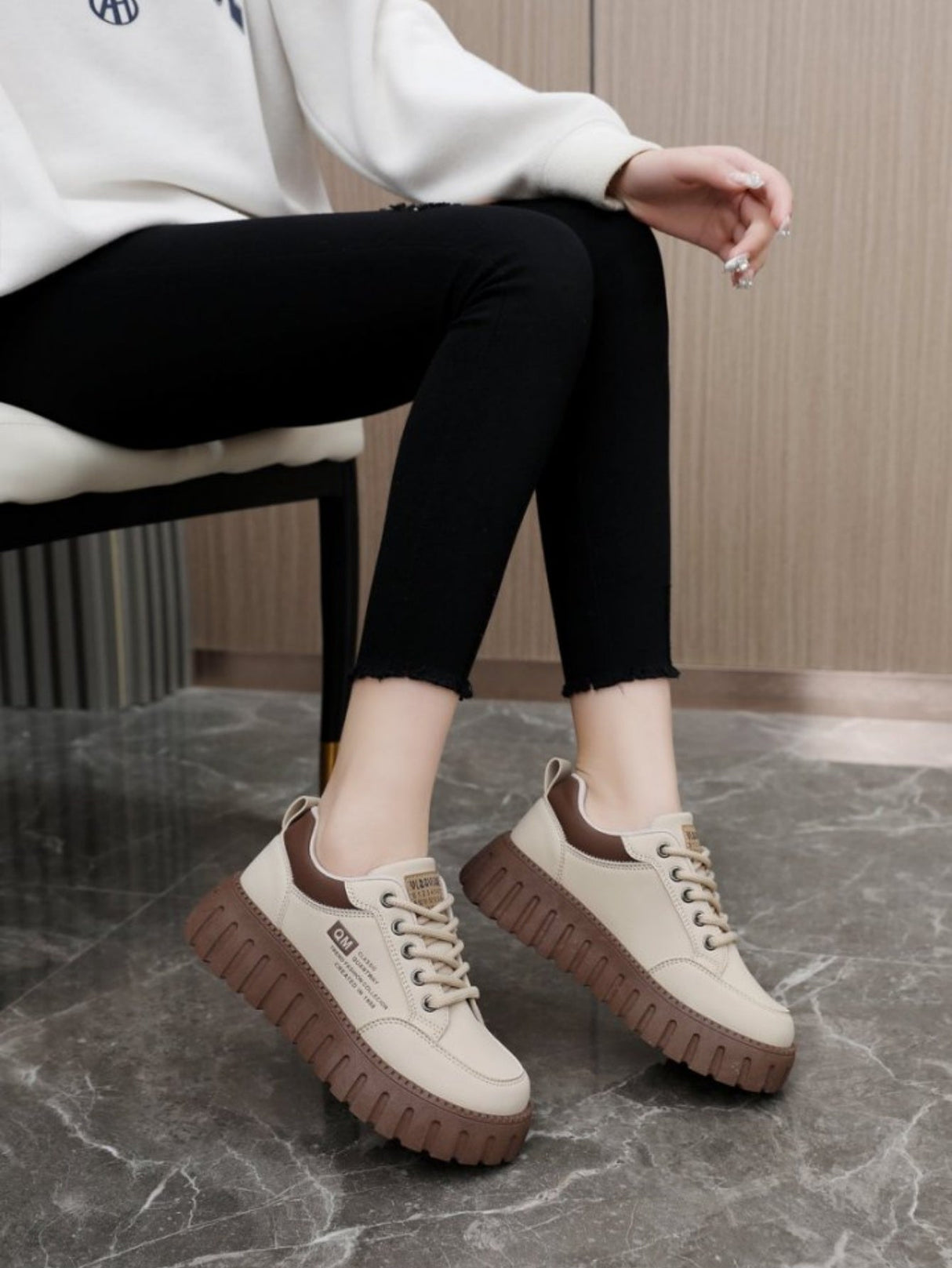 Colorblock Thick-Sole Women's Casual Sneakers