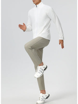 Stand Collar Solid Color Slim Coat Jackets