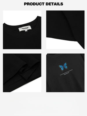 Liber Summer Neutral Printed Butterfly T-shirts