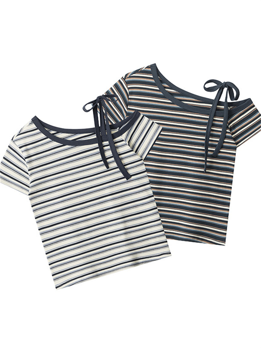 Liber Summer Women's Stripes Stripes/Plaid T-shirts