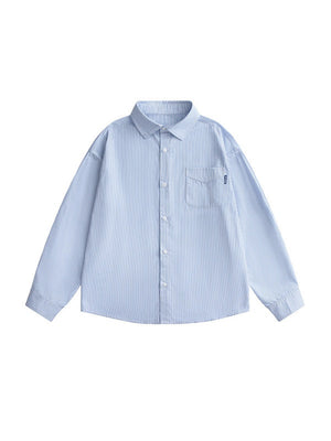 Vertical Stripe Color-blocked Shirts