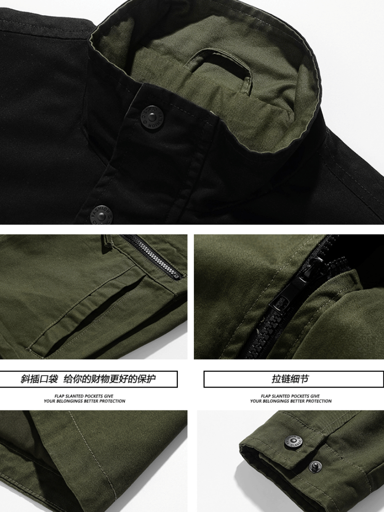 Multiple Pockets All-match Color Matching Windproof Outdoor Work Jacket