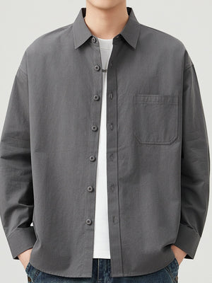 Retro Simplicity Loose-fit Shirts