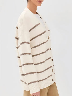 Liber Buttons Contrasting Colors Color Matching Cardigans