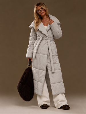 Loose-fitting, Casual, Warm, Long Stand-collar Cotton Coat/long Cotton-padded Jacket
