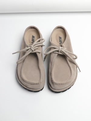 "Wilderness" Series Lace-up Platform Platform Birkenstock Kangaroo Slippers Genuine Leather Retro Casual Men's And Women's Slippers