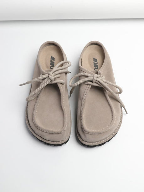 "Wilderness" Series Lace-up Platform Platform Birkenstock Kangaroo Slippers Genuine Leather Retro Casual Men's And Women's Slippers